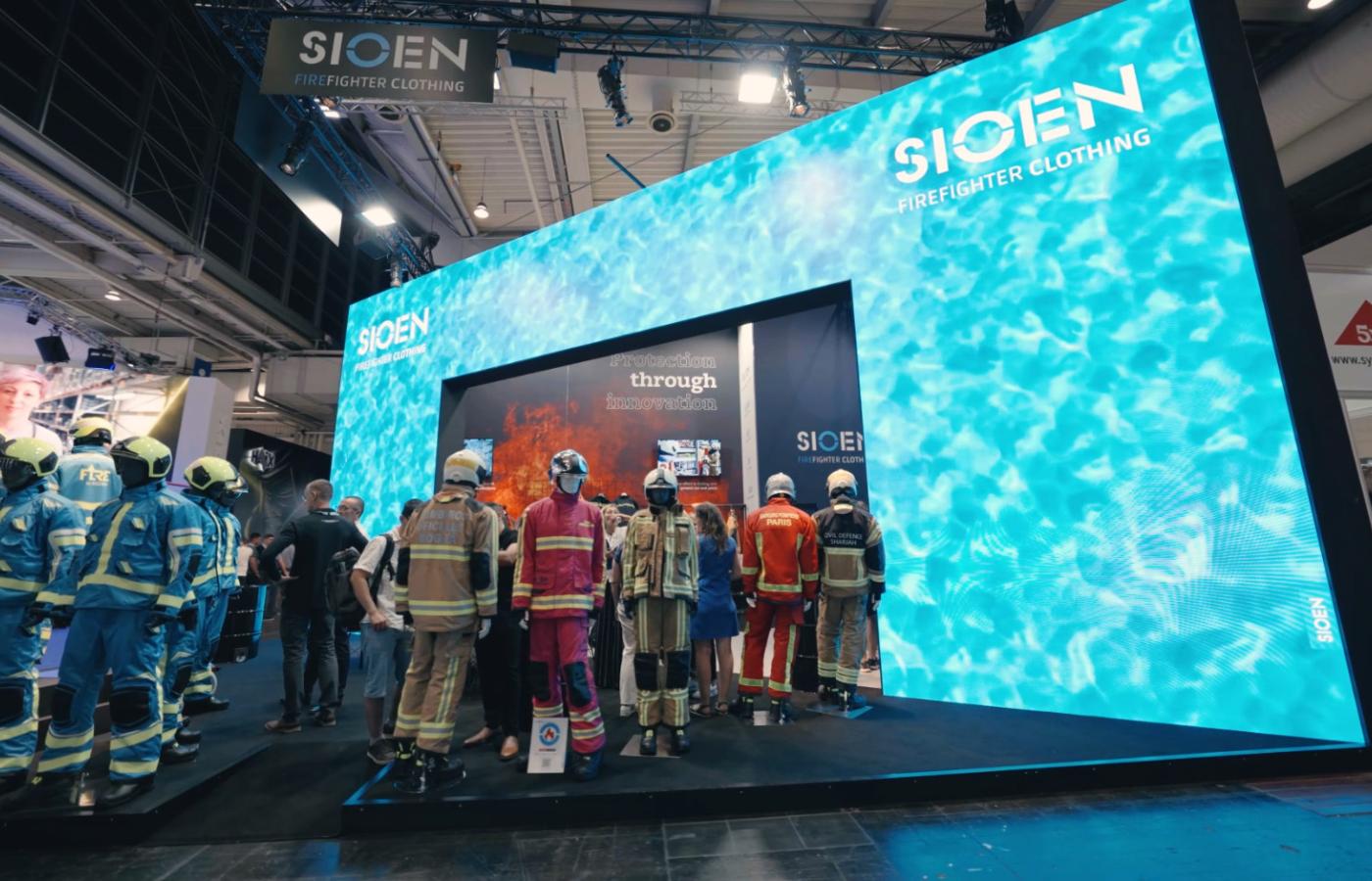 Event video van de interactieve beursstand voor Sioen op Interschutz, gerealiseerd door Aktual standenbouw.